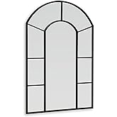 Signature Design by Ashley Evengton Modern Arched Wall Mounted Metal Accent Mirror, Black