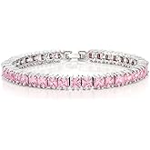 Gem Stone King Princess Cut Cubic Zirconia Classic Tennis Bracelet for Women (15.00 Cttw, 4MM CZ, Size 7 Inch)