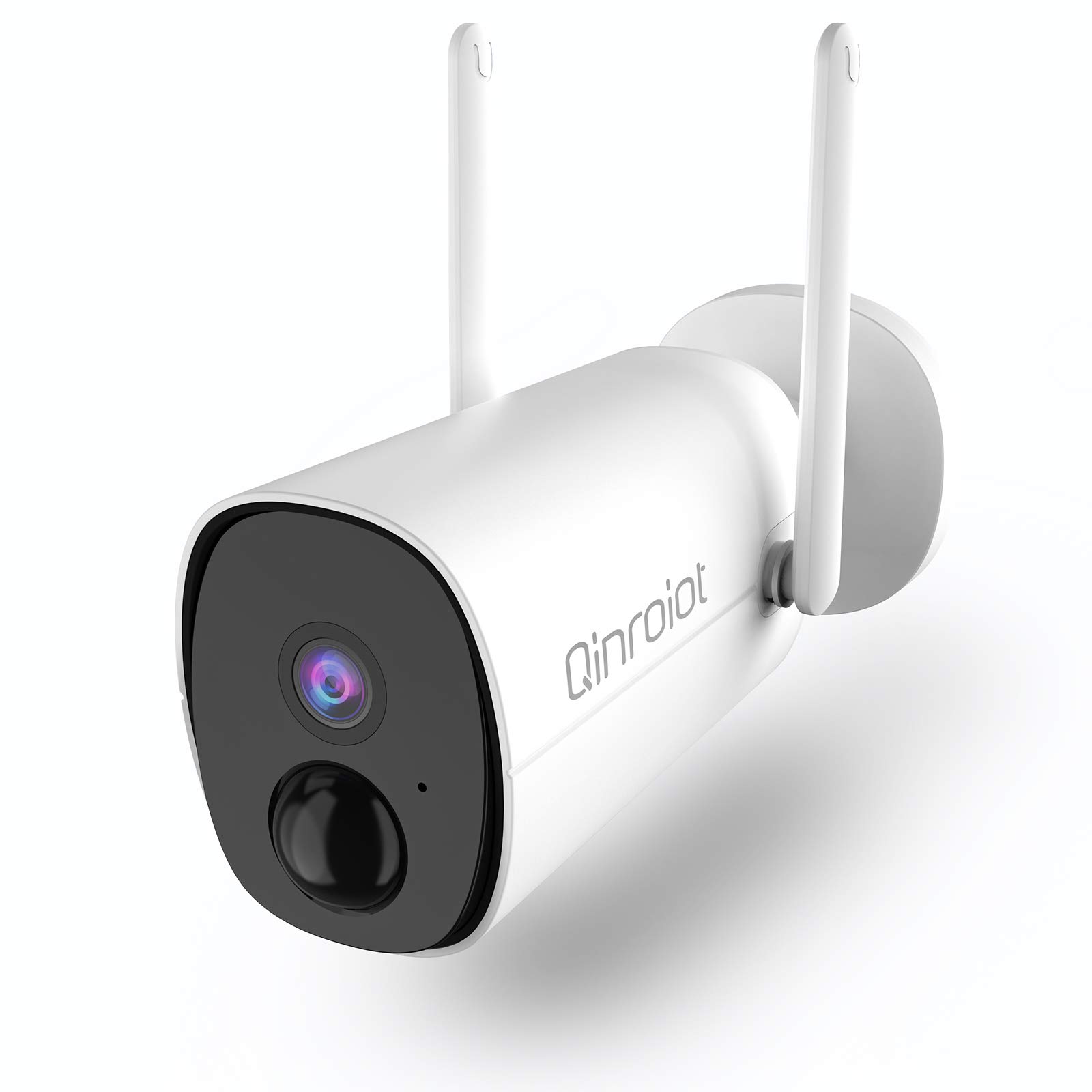 Qinroiot Security Camera Outdoor Wireless, 1080P home Surveillance Camera with PIR Motion Detection, 2-Way Audio, Night Vision, IP66 Waterproof, cloudEdge(White:A20)