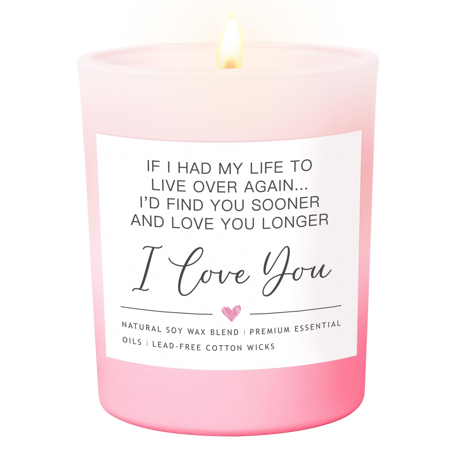 Einanmut Pink Lavender Scented Candle Gifts for Girlfriend/Couple/Wife, Birthday Gifts for Girlfriend/Wife, Romantic Engagement Gift Present, Wedding Anniversary Meaningful Gift