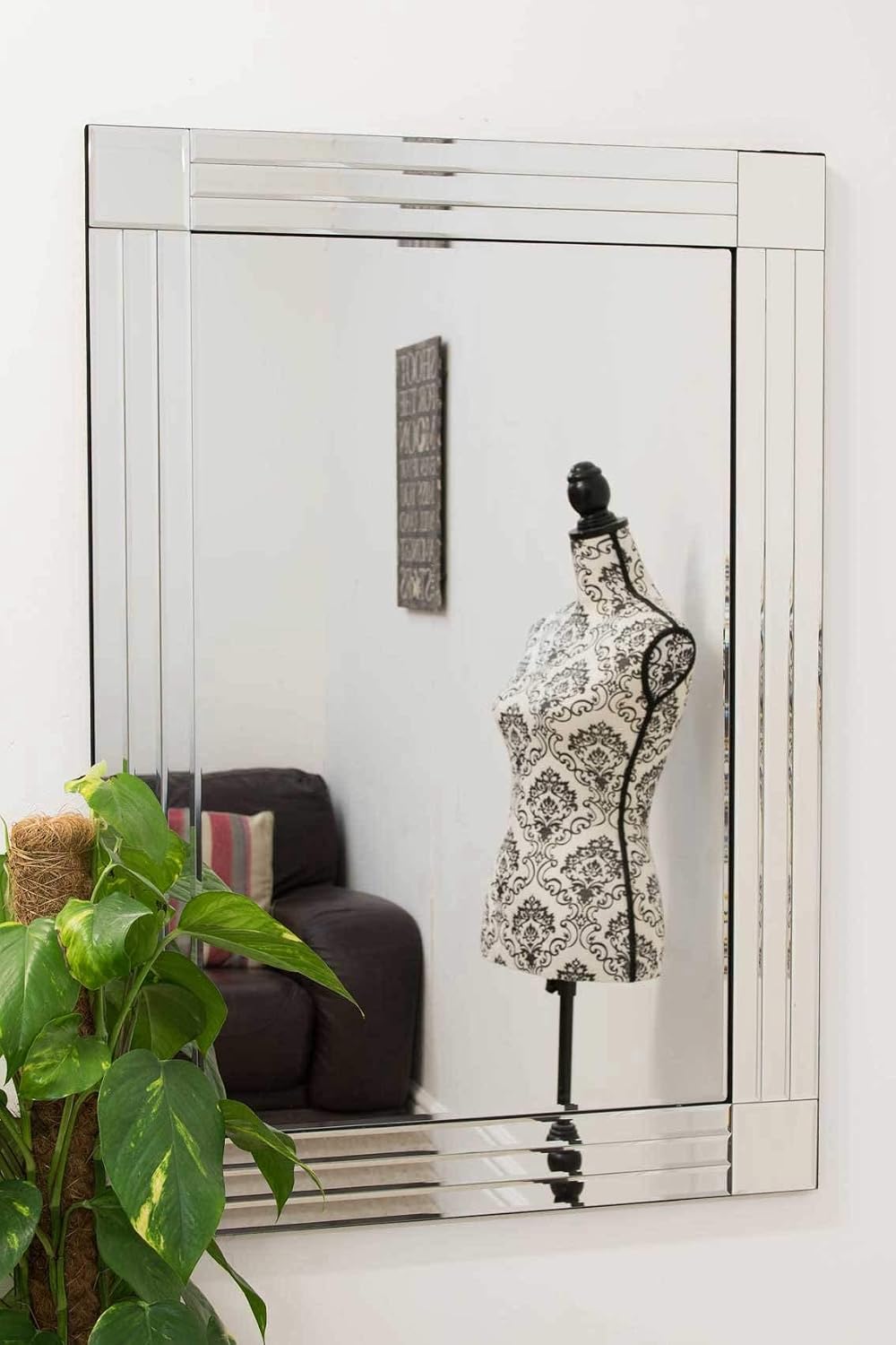 MirrorOutlet Modern Design Silver Bevelled Edge Venetian Wall Mirror 2ft4 x 3ft4 (70cm x 100cm), 61x51,YC018 - Image 3