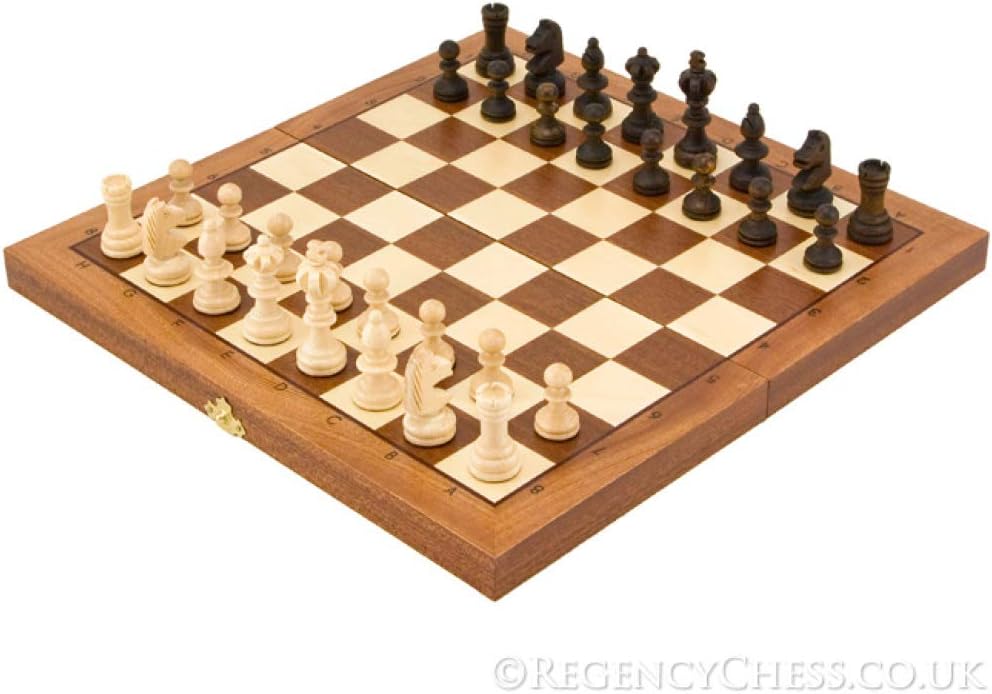 14 Inch Olympic Intarsy Folding Chess Set