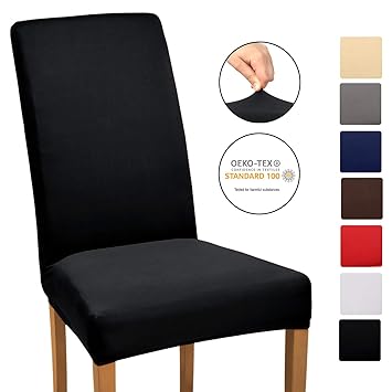 Beautissu Stuhlhusse Stretch Mia - 35-50cm Hussen für Stühle - Stuhlbezug Stretch - elastische Bi-Elastic Stuhlhussen Spannbe