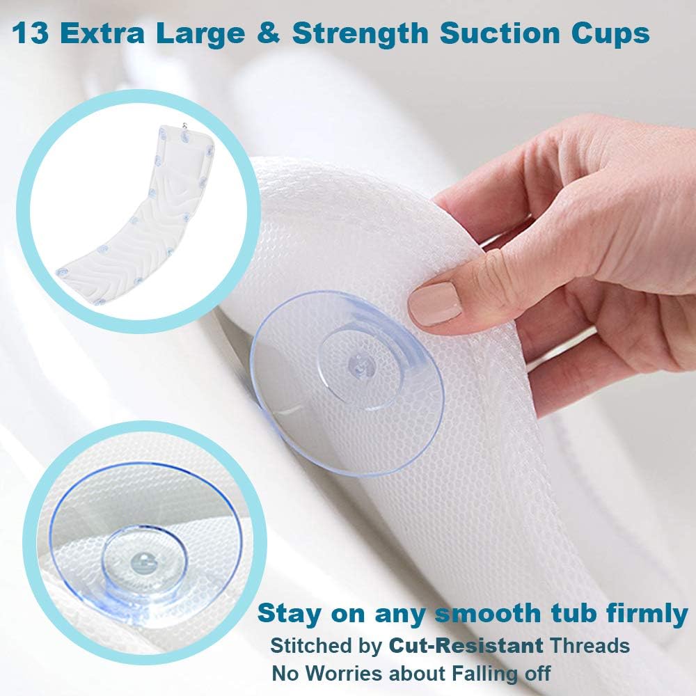 Full Body Bath Pillow, Upgraded Non-Slip Bath Cushion for Tub, Spa Bathtub Pillow Mattress for Head Neck Shoulder and Back Rest Support，Hot Tub Accessories – 50"x 15" : Beauty