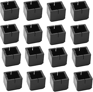 16 Pcs Silicone Chair Leg Caps Floor Protector Round Square Furniture Feet Covers