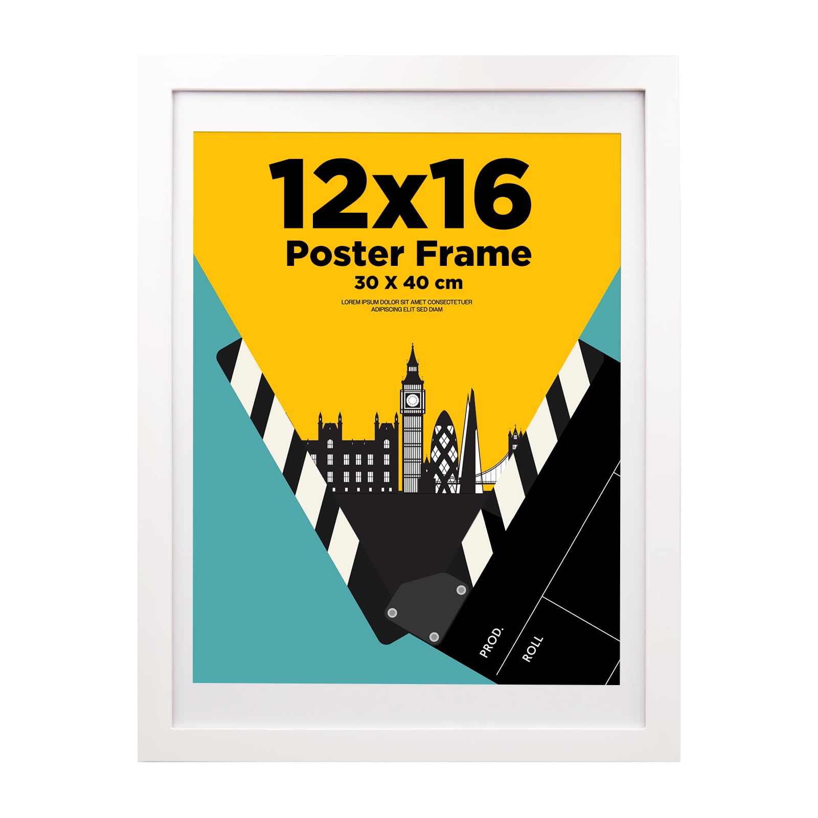 30x40cm picture frame,12x16 picture frame 100% Solid Wood Matted for 14x11, 30x40 frame with Acrylic Glass,30x40 Poster Frame for Wall Mounting, 16x12 inch Certificate Frame for Portrait, White