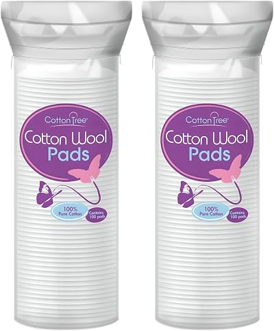 Cotton Tree Cotton Wool Pads 2 x 80 Soft & Gentle for Makeup Removal