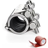 Kodilin Upgraded Pipe Repair Clamp with M1 Self-Adhesive Leak-Sealing Tape | 304 Stainless Steel Rust-Proof Emergency Pipe Re
