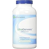 Nutra BioGenesis UltraGenesis - Multivitamin Without Iron for Women and Men, Immune Support for 50+ with Vitamin A, C, D, E and Minerals Calcium, Zinc + More, Plant Based - 180 Vegan Capsules
