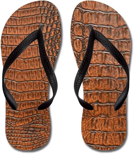 alligator skin flip flops