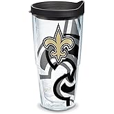 Tervis Made in USA Double Walled NFL New Orleans Saints Insulated Tumbler Cup Keeps Drinks Cold & Hot, 24oz, Genuine