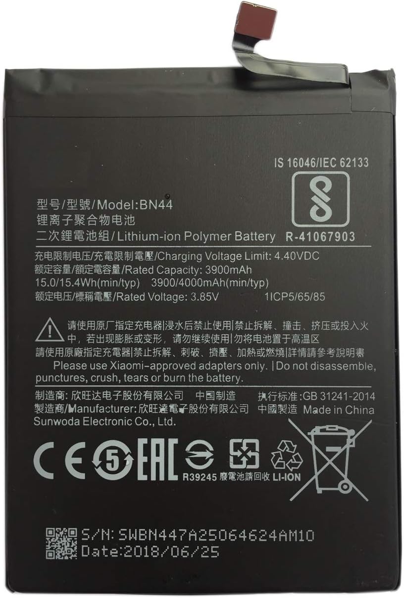 Ininsight solutions BN44 Battery for Redmi Mi Note 5 4000 Mah with 3 Months Warranty