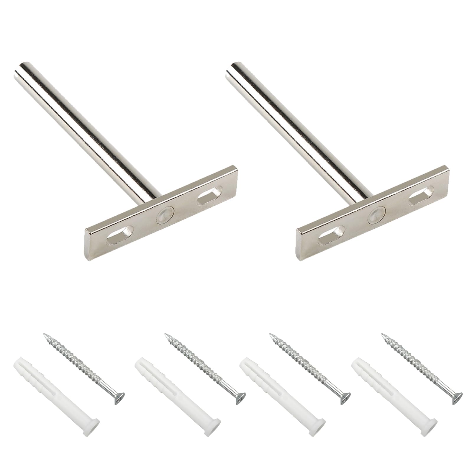 Leliafleury 2Pcs Floating Shelf Bracket 4 Inch Hidden Shelf Brackets Invisible Shelf Brackets for Cabinet Furniture Shelf Support, Silver