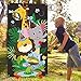 Jungle Animals Toss Game with 3 Bean Bags, Fun Indoor and Outdoor Jungle Party Game for Kids and Adults, Jungle Theme Party Decorations and Supplies for Birthday Baby Shower