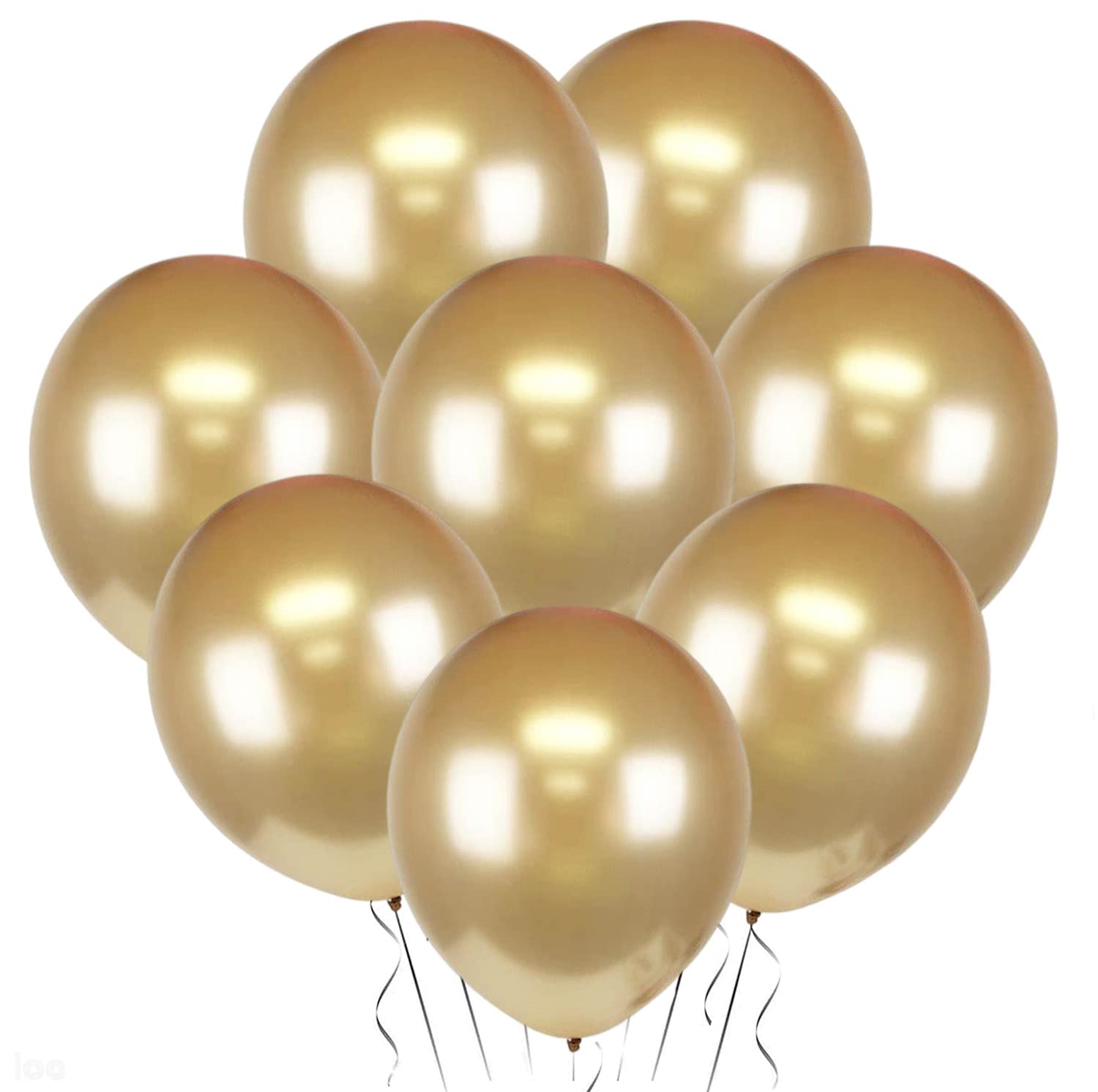12 Pcs 18 Inch Champagne Gold Metallic Balloons - Large Decorative Latex Balloons for Baby Shower, Birthday, Wedding & Engagement Parties