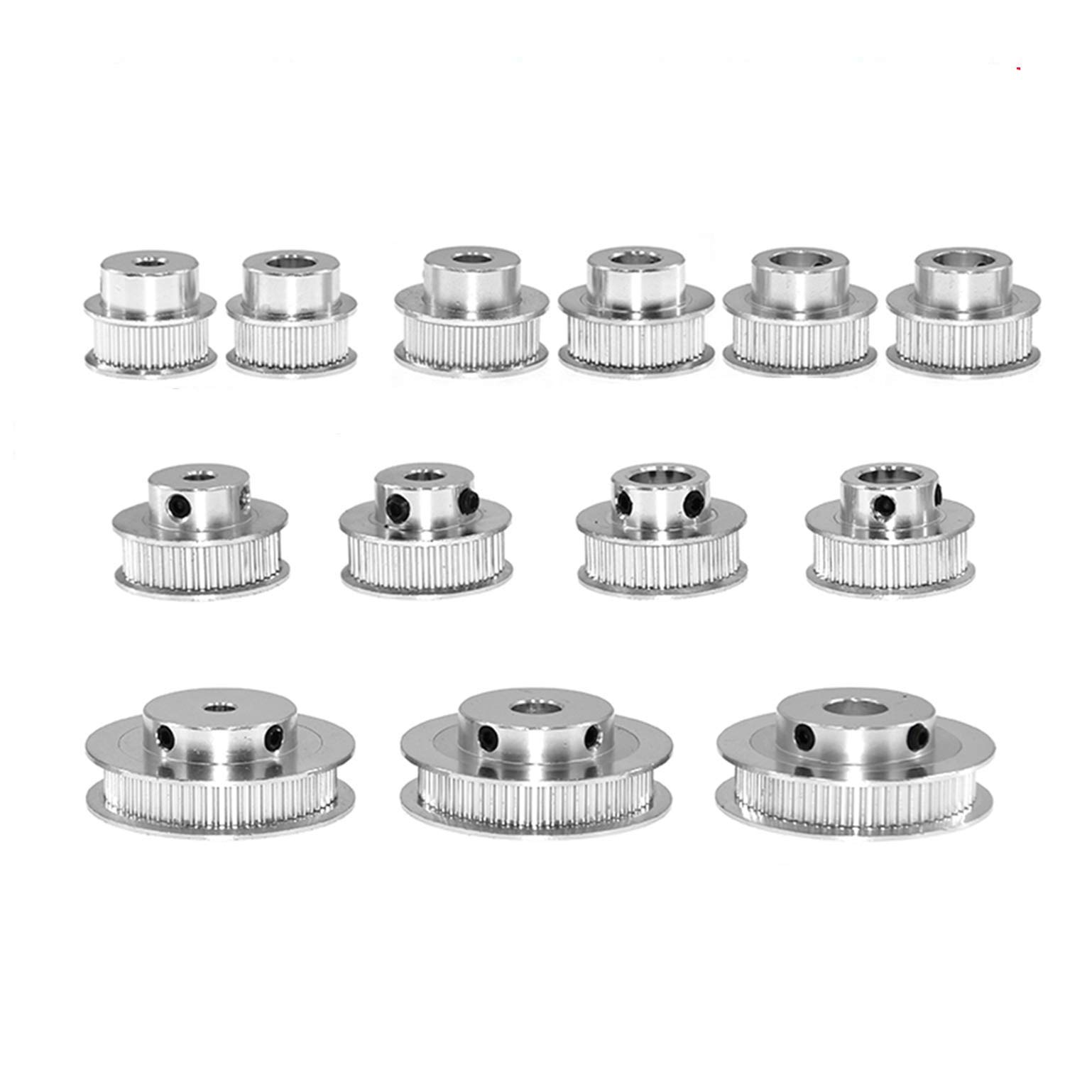1 x GT2 aluminium timing belt pulley, 36 teeth, gear bore, aluminium gear width, 6 mm for 3D printer reprap (36 teeth inner hole 6.35 mm)