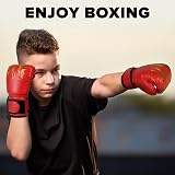 flintronic Kids Boxing Gloves 6oz Red Cartoon Training Sparring Gloves for Kids view 7