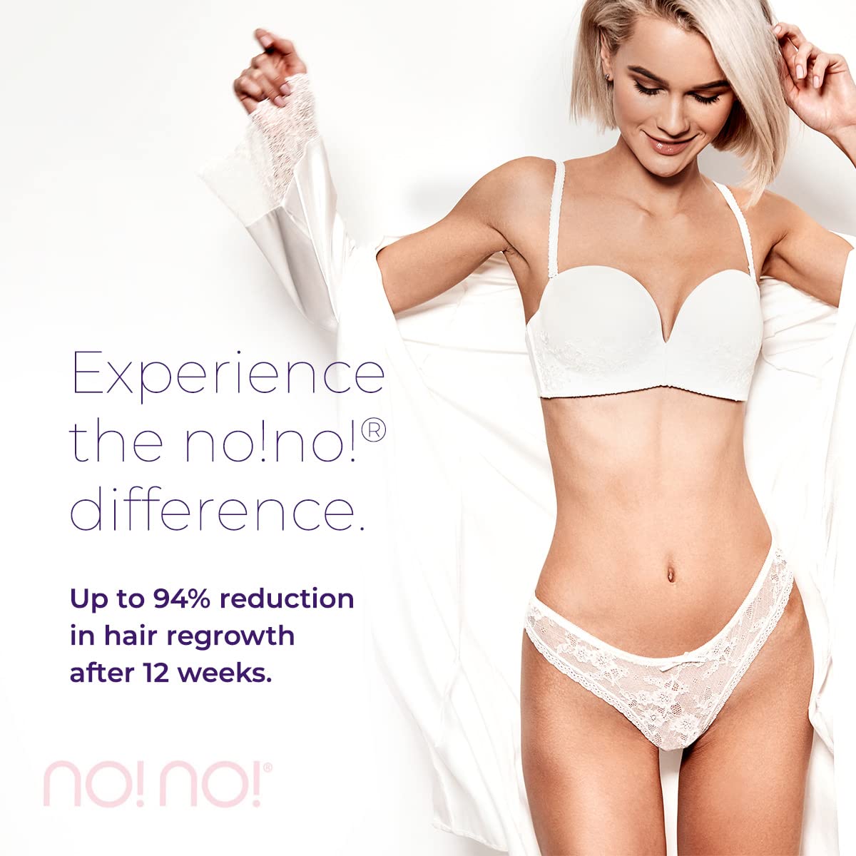 no!no! Pro Hair Removal Device - Treats All Skin Colors and Hair Types - Hair Removal for Women and Men - Hair Remover for Face & Body Hair - Blue