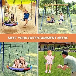 Swing Set for Backyard, 440lbs Swing Set with