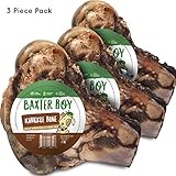 Baxter Boy Premium Grade Roasted Beef Knuckle Bone Dog Treat (3 Pack) - Large All Natural Gourmet Dog Treat Chews - Tasty Smoked Beef Flavor