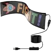 wooaismart Programmable LED Scrolling Sign - Full Color Display Board with Bluetooth APP Control - Custom Text & GIF Patterns - Perfect for Business Advertising & Car Displays (Full Color, 23" x 5")