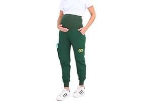 ALINA MAE MATERNITY Maternity Scrub Jogger Pants for Women Pregnant Doctor Uniform Pant Nurse Scrub w/ 6 Pockets