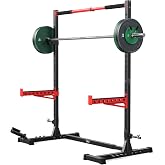 FLYBIRD SR1 Squat Rack, Adjustable Power Rack for 6FT/7FT Barbells | Squat Rack for Home Gyms with Pull-Up Bar,22 Adjustment Positions, J-Hooks and Safety Spotter Arms, 110/180LBS Home Package