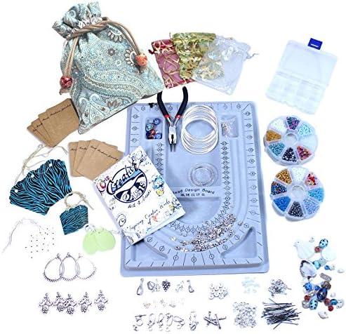 Creative Oasis Complete Jewelry Making Kit and Supplies. Beading set for teens and adults. Glass Seed Beads, Charms, Findings, Bead Design Board, Tools & Memory Wire.