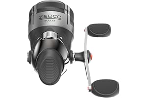 Zebco Bullet Spincast Fishing Reel, Size 30 Reel, Fast 29.6 Inches Per Turn, GripEm All-Weather Handle Knobs, Pre-Spooled wit