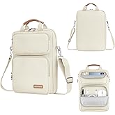 Kailaien 10-13 Inch Tablet Sleeve Bag, Ipad Bag for 13 In/11 in New iPad Pro M4 & 13 in Air M2 2024,iPad Pro 12.9 M2&M1,Ipad 10.9,Galaxy Tab S8+/S9+ 12.4,with Removable Shoulder Strap (Beige)