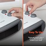Warmlite WL44004 Portable Flat Fan Heater 2000W 2 Heat Settings White view 5