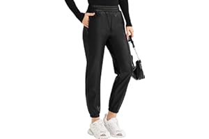 VILIGO Faux Leather Pants for Women Drawstring High Waisted PU Leather Jogger Elastic Cropped Tapered Trousers with Pockets