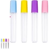 4Pcs Plastic Needle Storage Tubes, Needle case, Needle Holder Clear Sewing Container for Embroidery and Knitting
