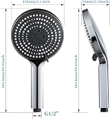 OFFO 6 Modes Handheld Shower Head Chrome 130mm Large Coverage ABS view 2