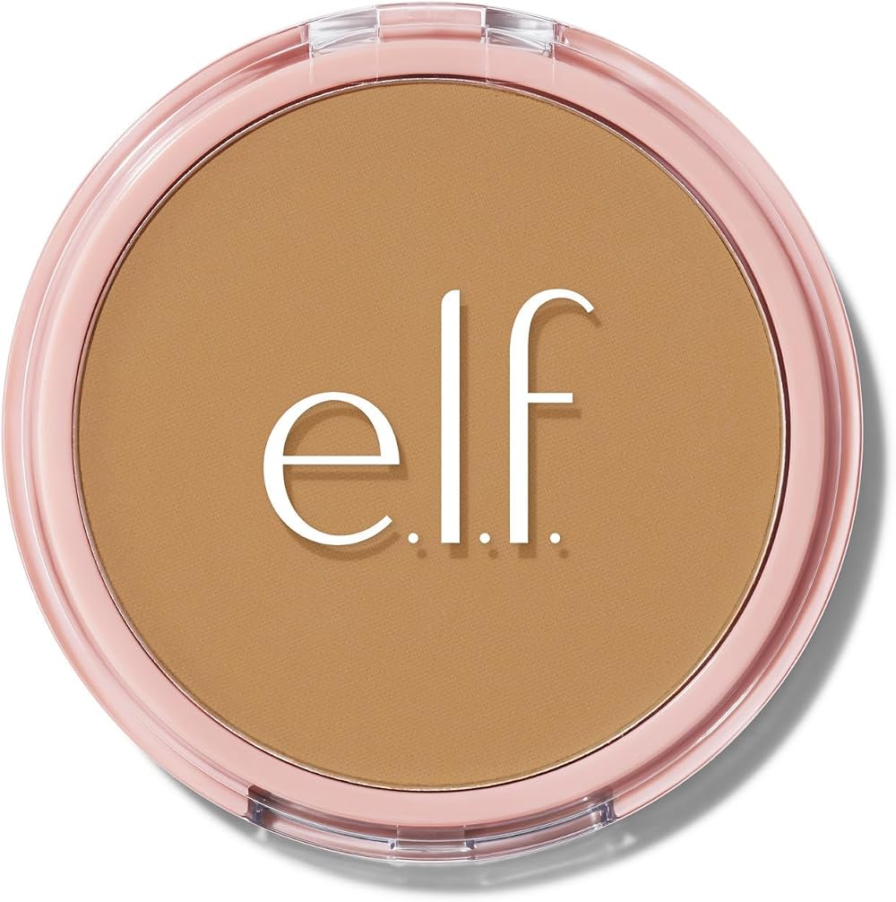 e.l.f. Halo Glow Powder Filter Medium Warm Finishing Powder with Velour Puff