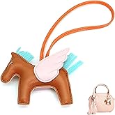 TrustBlai Horse Bag Charm Keychain, Cute Handbags Charm, Leather Car Decor Keyring