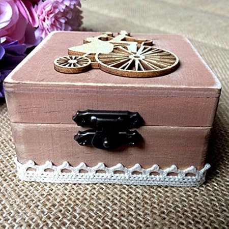 RedColorful - Caja de Madera para Anillos de Boda, diseño rústico: Amazon.es: Hogar