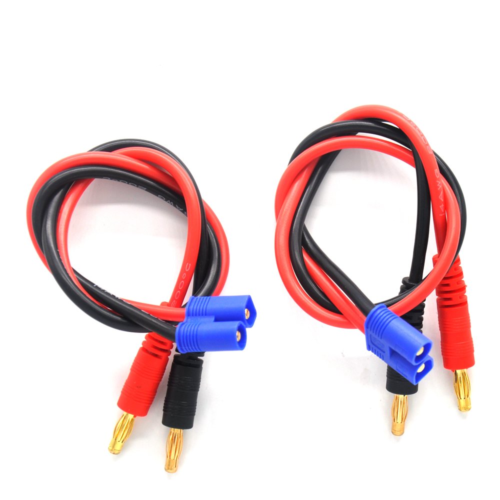 Pardarsey EC3 Connector Plug -> 4mm Banana Plugs Battery Charge Lead Adapter Cable - 2 Pack - Apex RC Products #1405