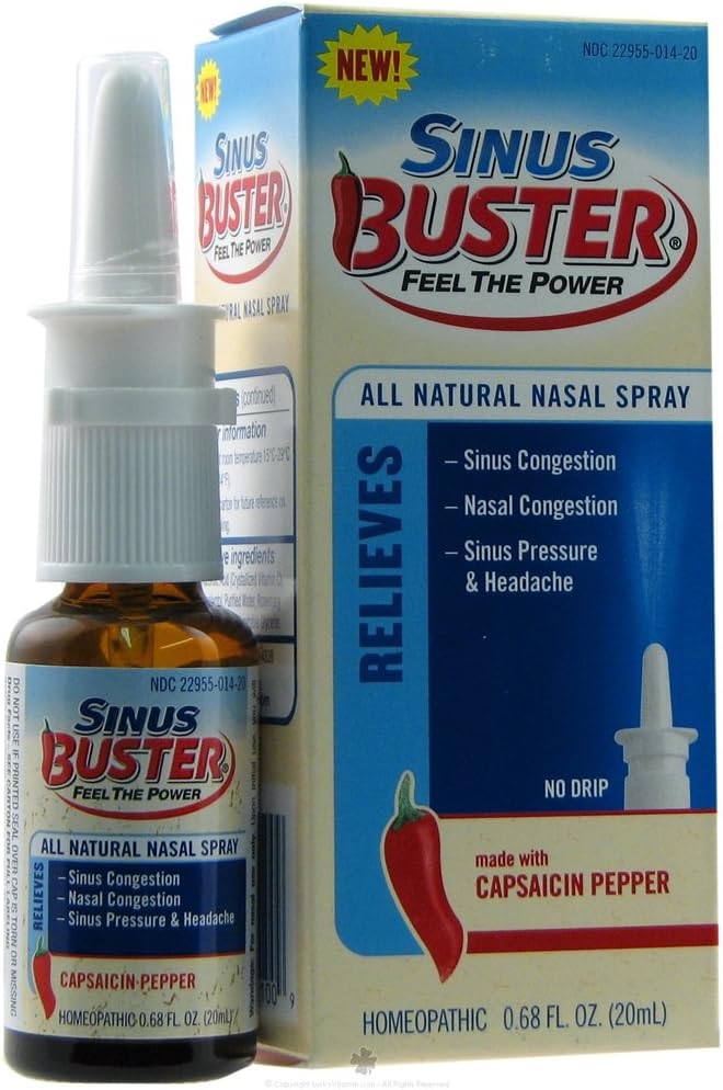 Sinus Buster Classic "Sinus & Headache" Formula with Our Special Capsaicin Pepper Extract - 100% Natural ( Multi-Pack)
