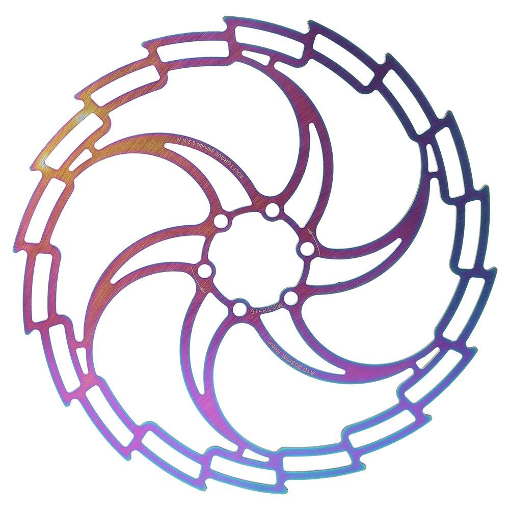 Alomejor Bike Disc Brake CNC Cutting Stainless Steel Hollow Disc Brake Colorful Floating Rotor Disc Brake Parts(203mm)