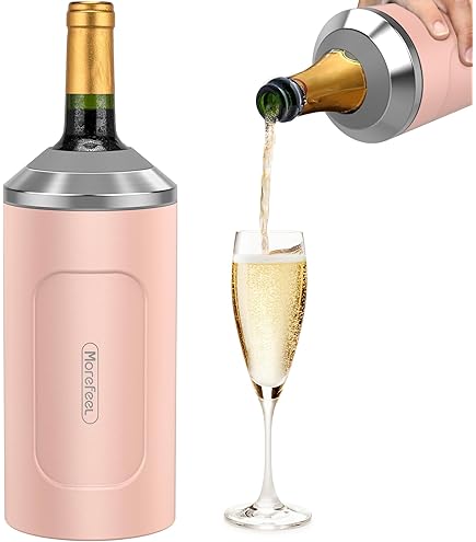 BrüMate Winesulator 25oz Insulated Wine Canteen | Stainless Steel, 24-Hour Temp, Shatterproof | Glitter Rose Gold