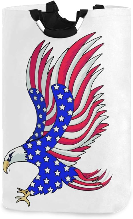Patriotic American Eagle - Cesto para la colada grande plegable con