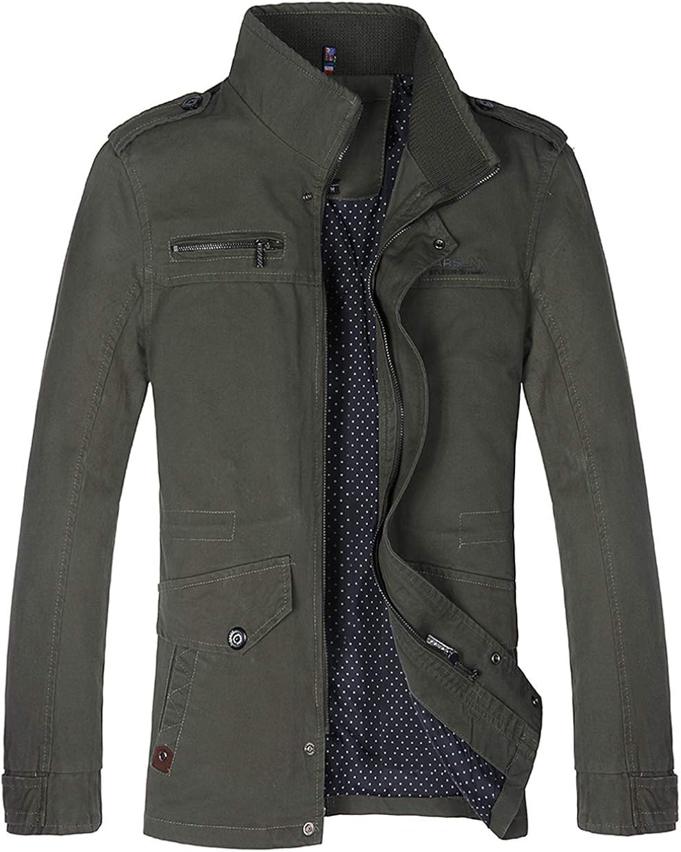 WS668 Spring Autumn Classic Slim Fit Long Sleeve Cotton Jacket Men's