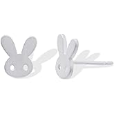 Boma Jewelry Sterling Silver Bunny Rabbit Matte Finish Stud Earrings