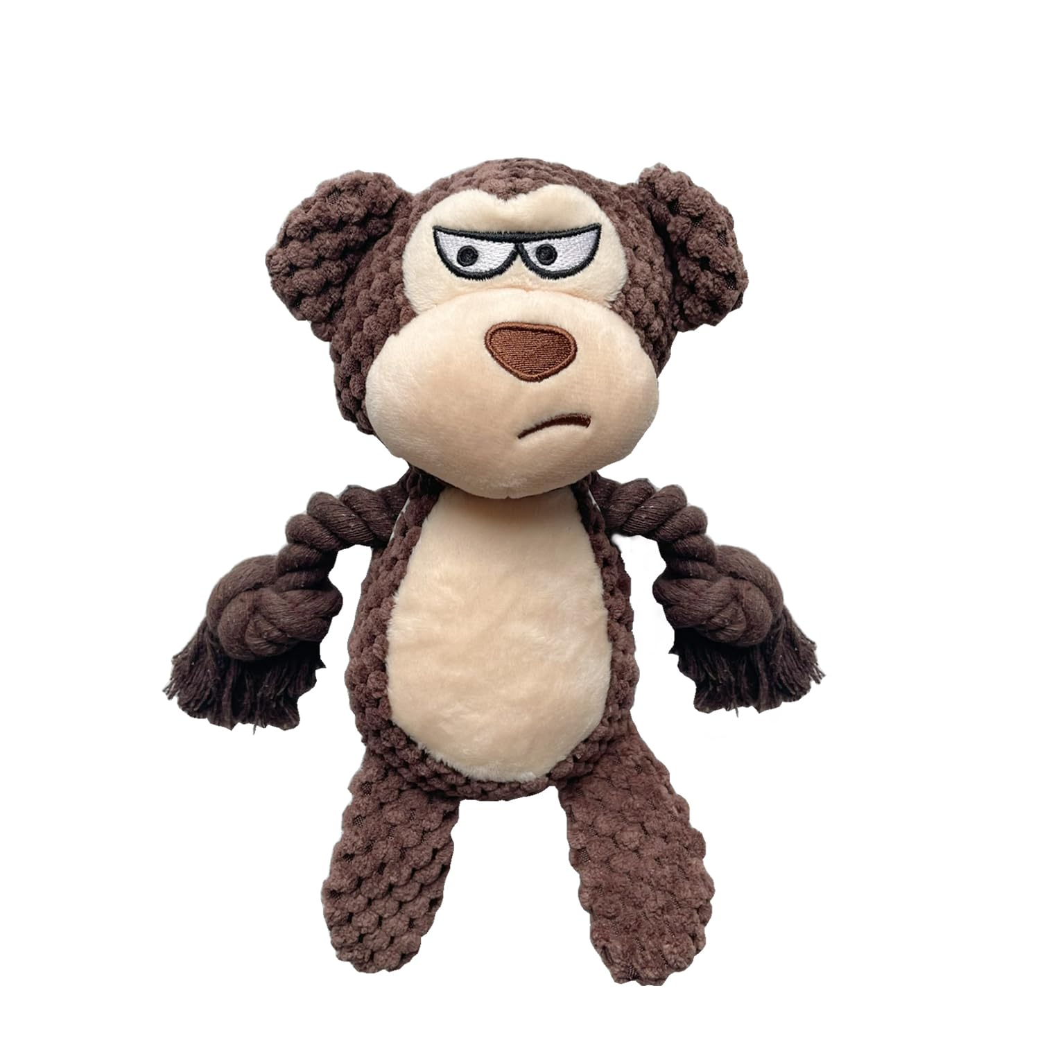 YUREMEEY Soft Plush Interactive Squeaky Dog Toy - Fun Chew and Teething Toy for Small Medium Dogs Playing and Training - Monkey