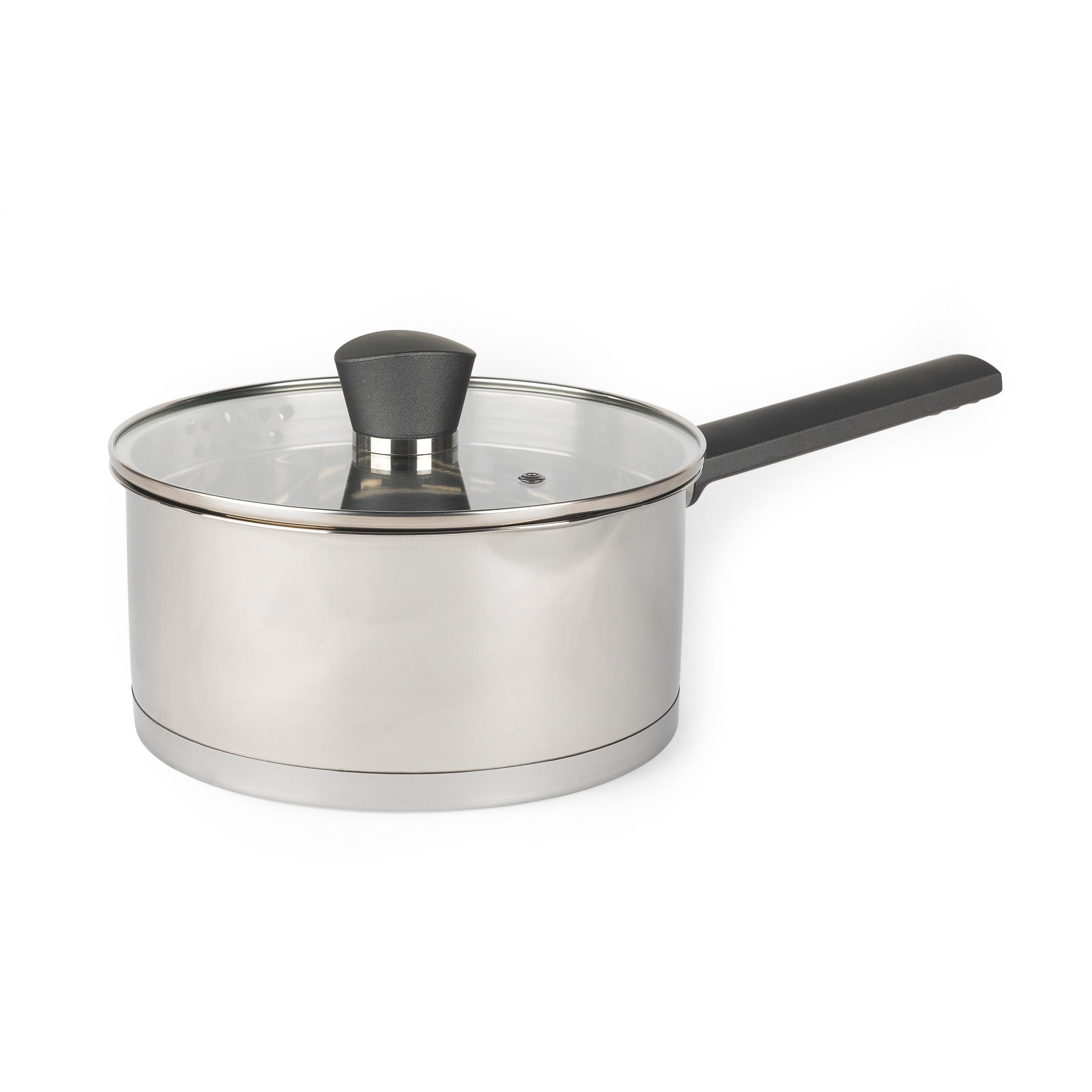 Russell Hobbs RH01164EU7 20 cm Saucepan with Lid, Induction with Pouring Lip, Stainless Steel Milk Pan, Mirror Polished Soup Pan, Gas and Electric Hobs, Dishwasher Safe, Excellence Collection — image 1