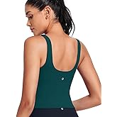HeyNuts Zeal Bra Womens Scoop Neck Longline Sports Bras, U Back Workout Yoga Crop Tank Tops Padded A-D Cups *Updated Fit