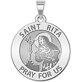 PicturesOnGold.com Saint Rita Religious Medal - 3/4 Inch Size of a Nickel -Sterling Silver