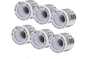 EMNOOTI SpiritLED (6-Pack) E26 E27 to E12 Socket Adapter,UL Listed Medium Screw E26 to Candelabra Screw E12 Light Bulb Socket Adapter Converter Reducer (White Color-6pcs /Pack)