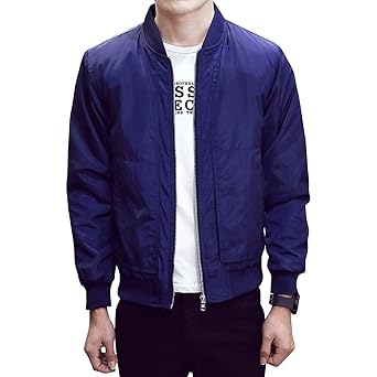 Sidiou Group Frühling Herbst Dünne Bomberjacke Reißverschluss Stehkragen Bomber Jacken Herren Casual Bomber Mantel Baseball J